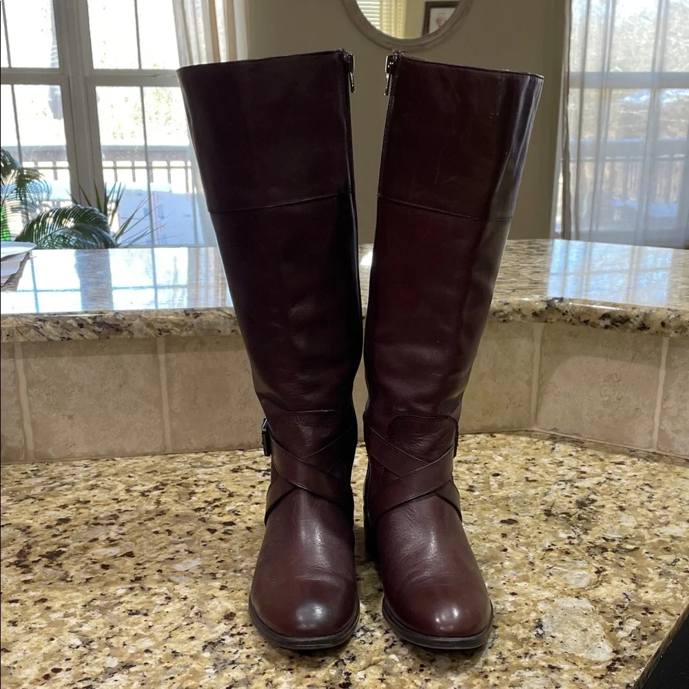 Lauren Ralph Lauren Dark Brown Leather Knee Boots